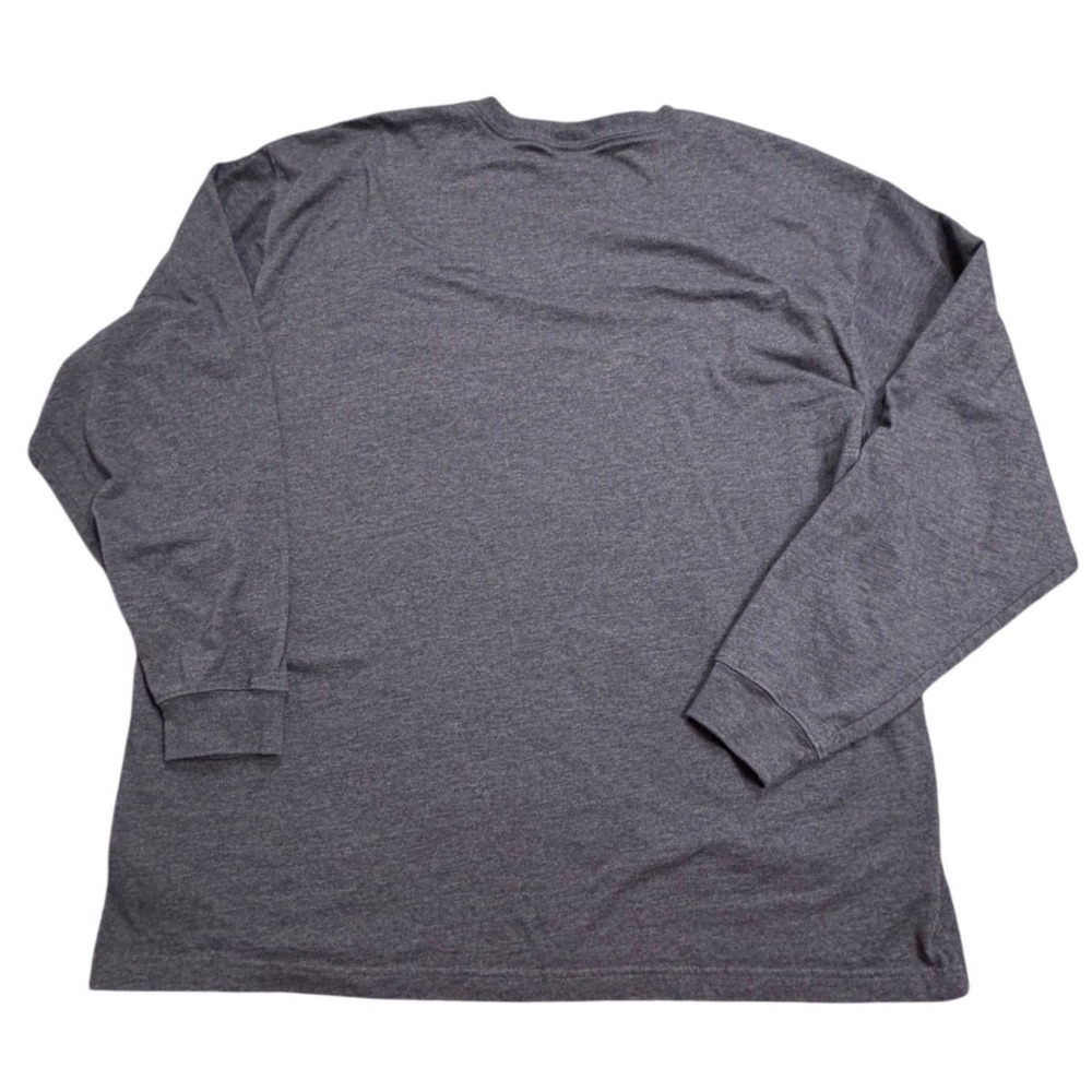 Carhartt Loose Fit Pocket Long Sleeve T Shirt Heather Charcoal Logo Mens 2XL - Picture 2 of 9